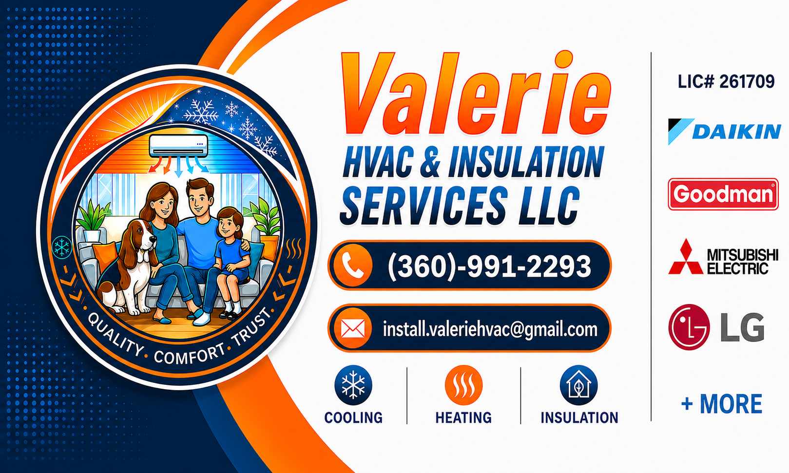Valerie HVAC business card concept